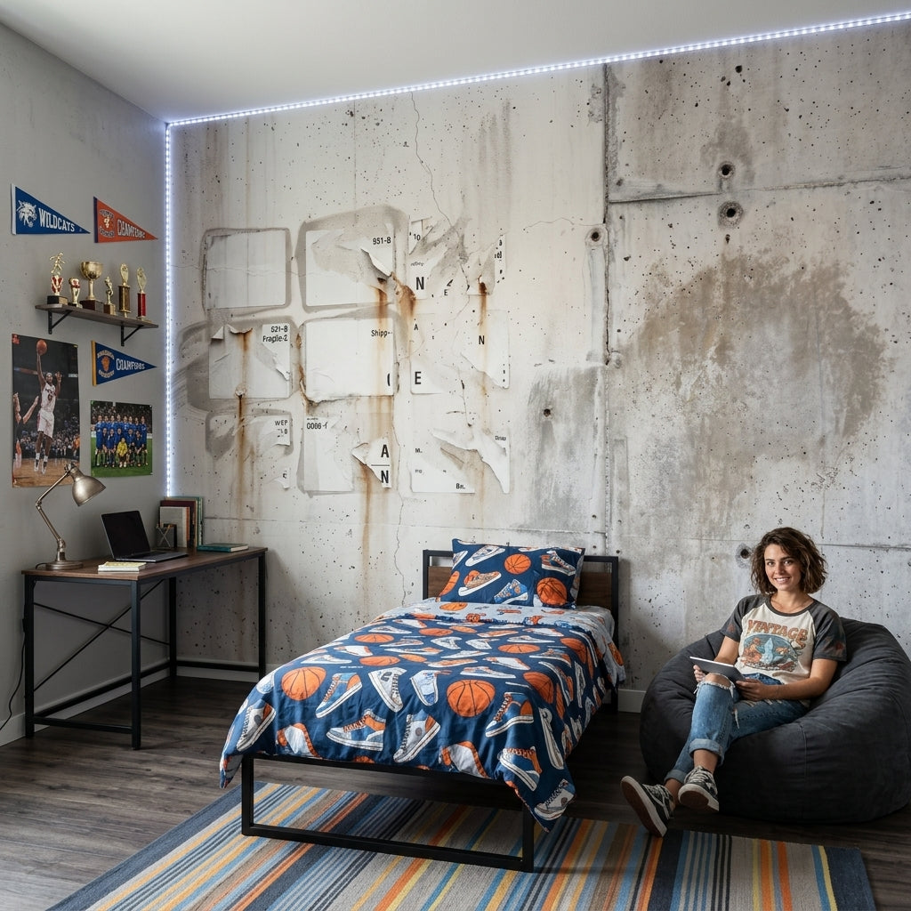 Concrete Wall Wallpaper Cement Surface Industrial Removable Wall Decor