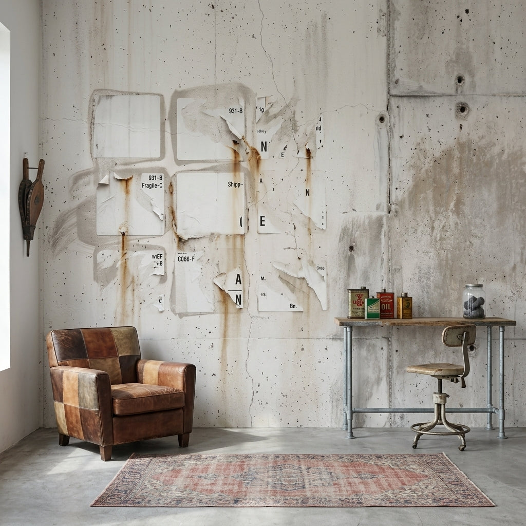 Concrete Wall Wallpaper Cement Surface Industrial Removable Wall Decor
