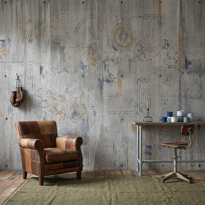 Industrial Concrete Wallpaper Abstract Stencil Gray Distressed Wall Mural