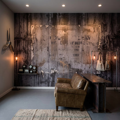 Concrete Wall Wallpaper Cement Removable Industrial Wall Decor