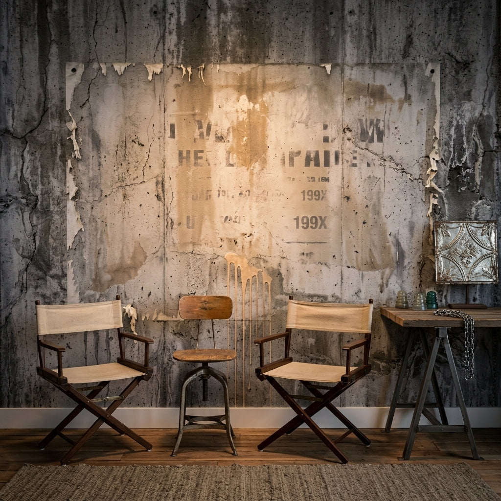 Concrete Wall Wallpaper Cement Removable Industrial Wall Decor