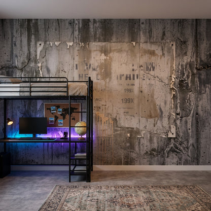 Concrete Wall Wallpaper Cement Removable Industrial Wall Decor