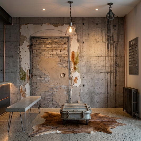 Concrete Wall Wallpaper Industrial Rustic Removable Wall Decor