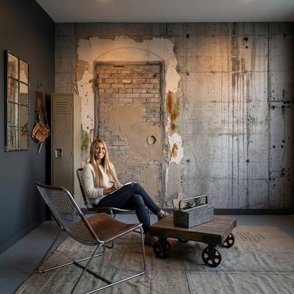 Concrete Wall Wallpaper Industrial Rustic Removable Wall Decor