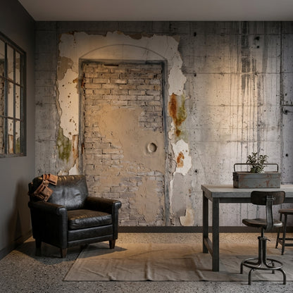 Concrete Wall Wallpaper Industrial Rustic Removable Wall Decor