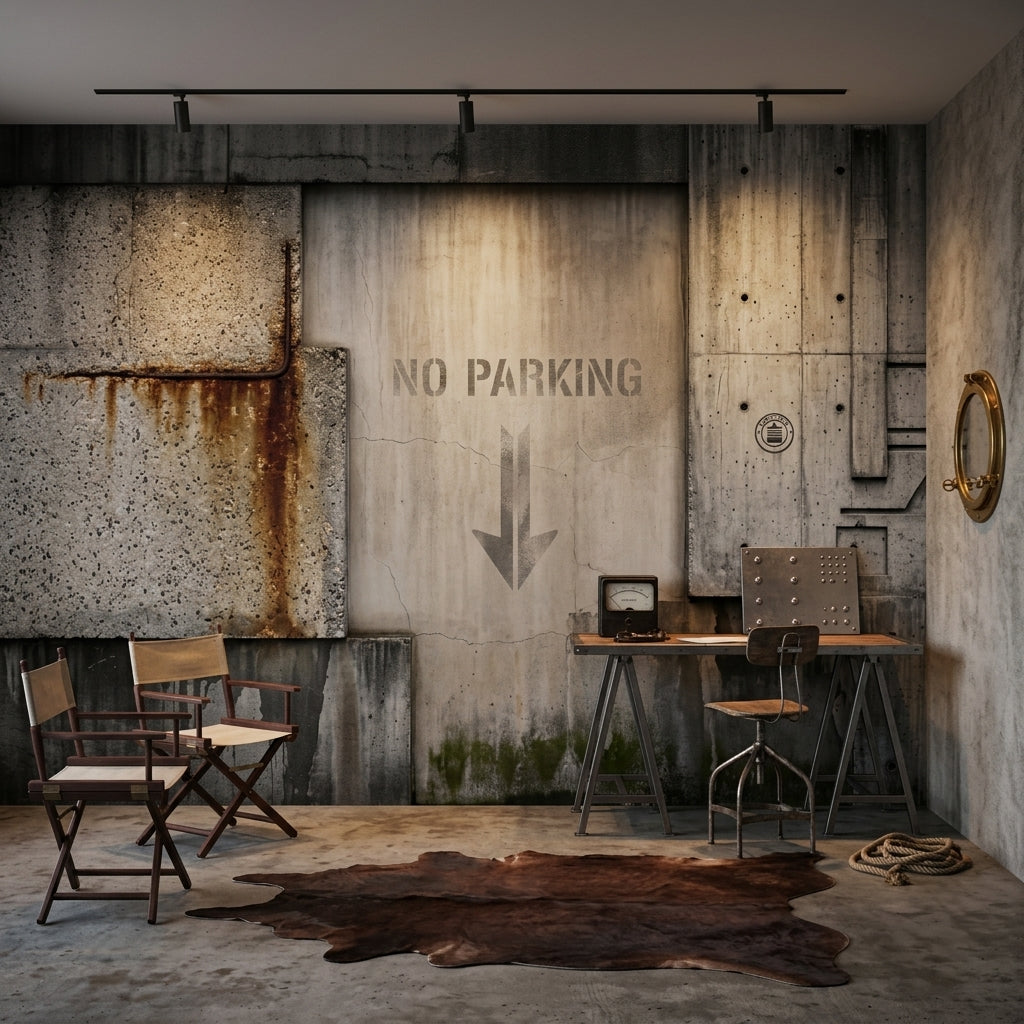 Concrete Wall Wallpaper Industrial Urban Removable Wall Decor