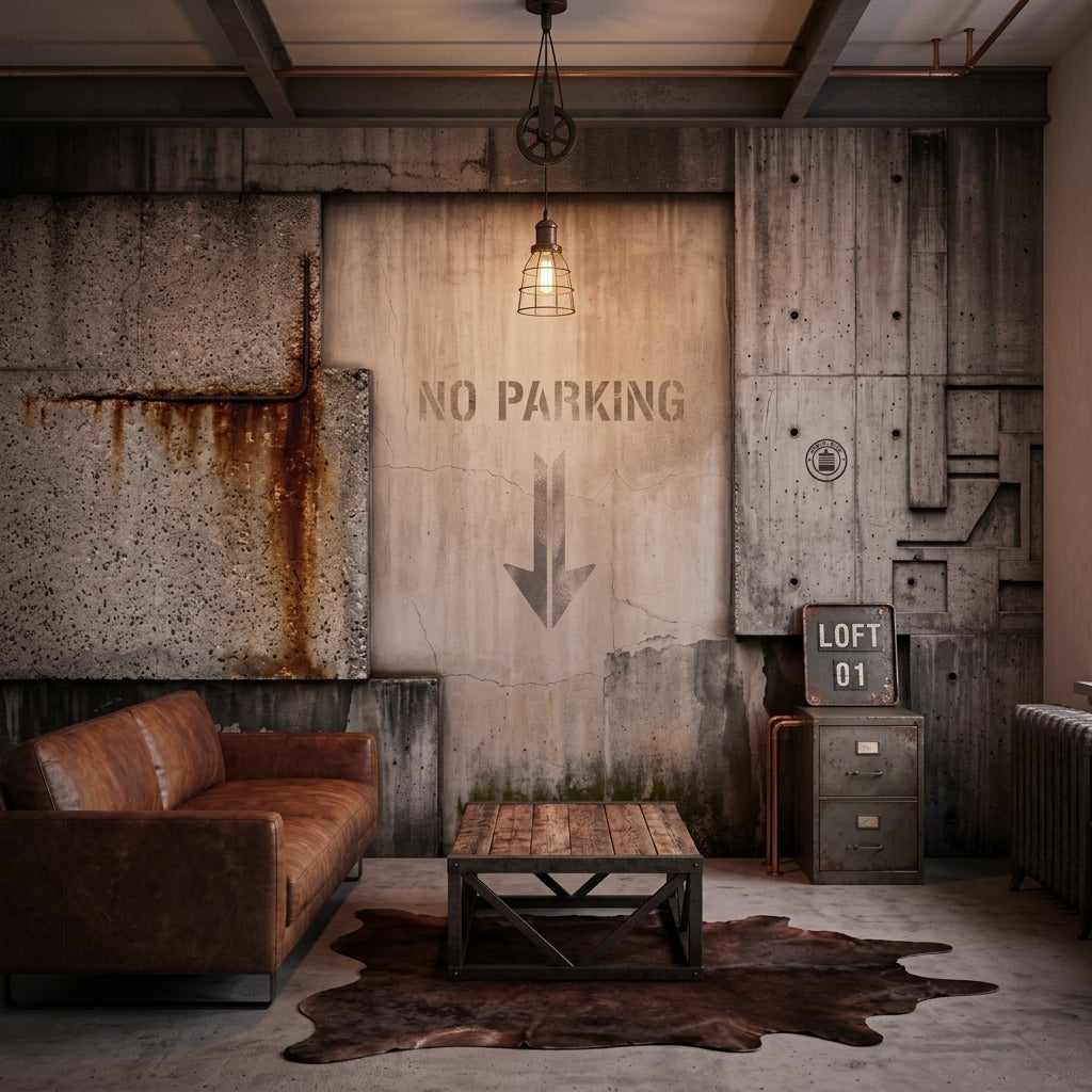 Concrete Wall Wallpaper Industrial Urban Removable Wall Decor