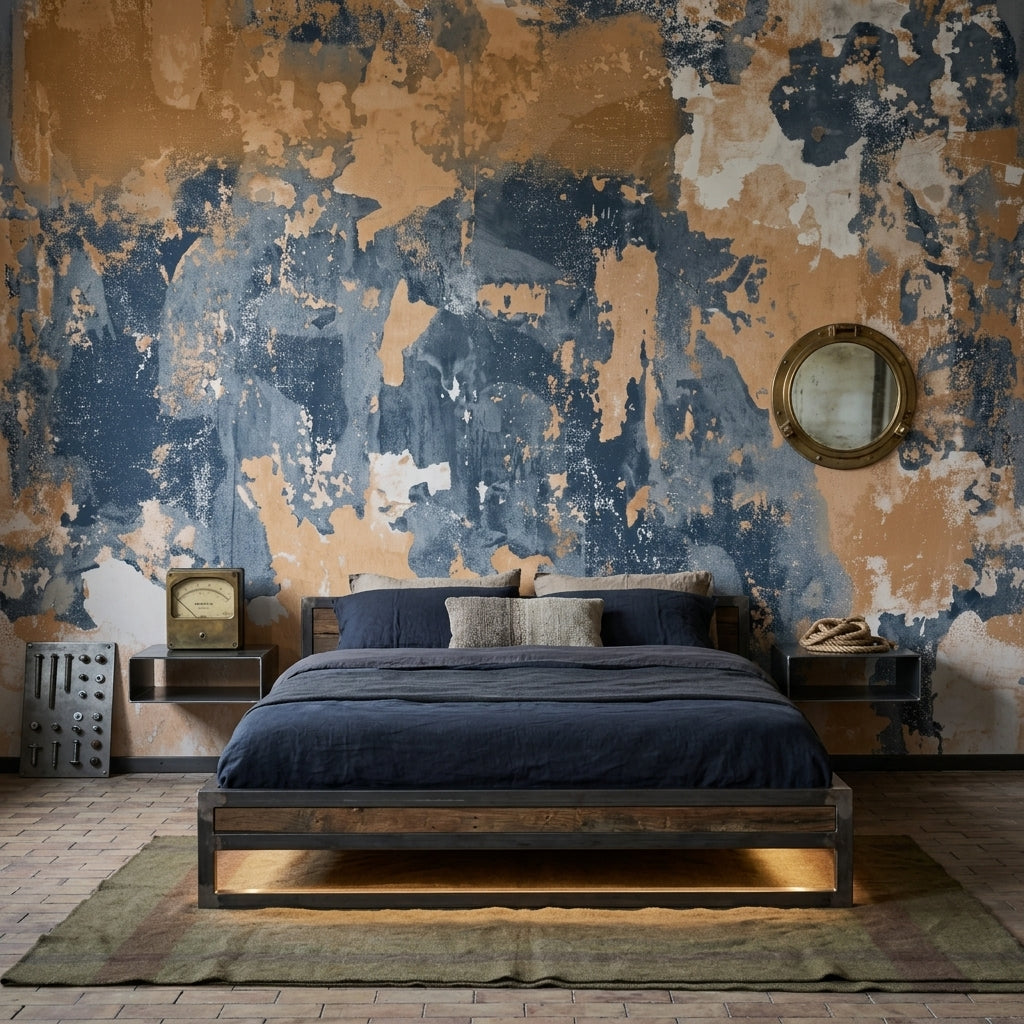 Concrete Wall Wallpaper Industrial Distressed Removable Wall Decor