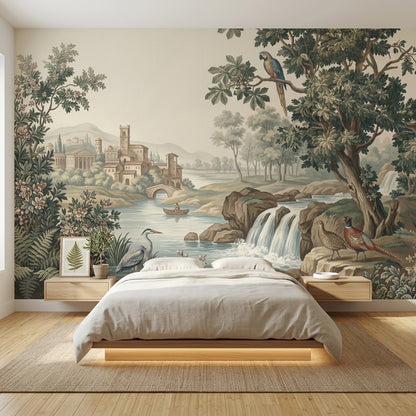 Pastoral Wallpaper Vintage Landscape Wall Mural