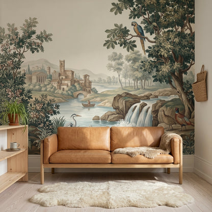 Pastoral Wallpaper Vintage Landscape Wall Mural