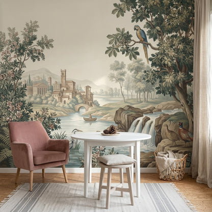 Pastoral Wallpaper Vintage Landscape Wall Mural