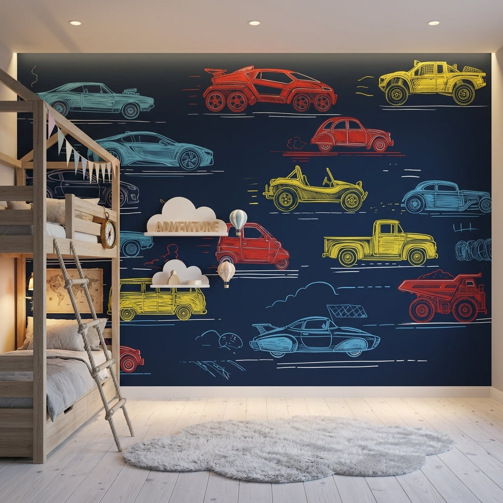 Mid Century Modern Wallpaper Retro Removable Kids Wall Decor
