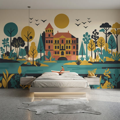 Mid Century Modern Wallpaper Retro Vintage Wall Mural