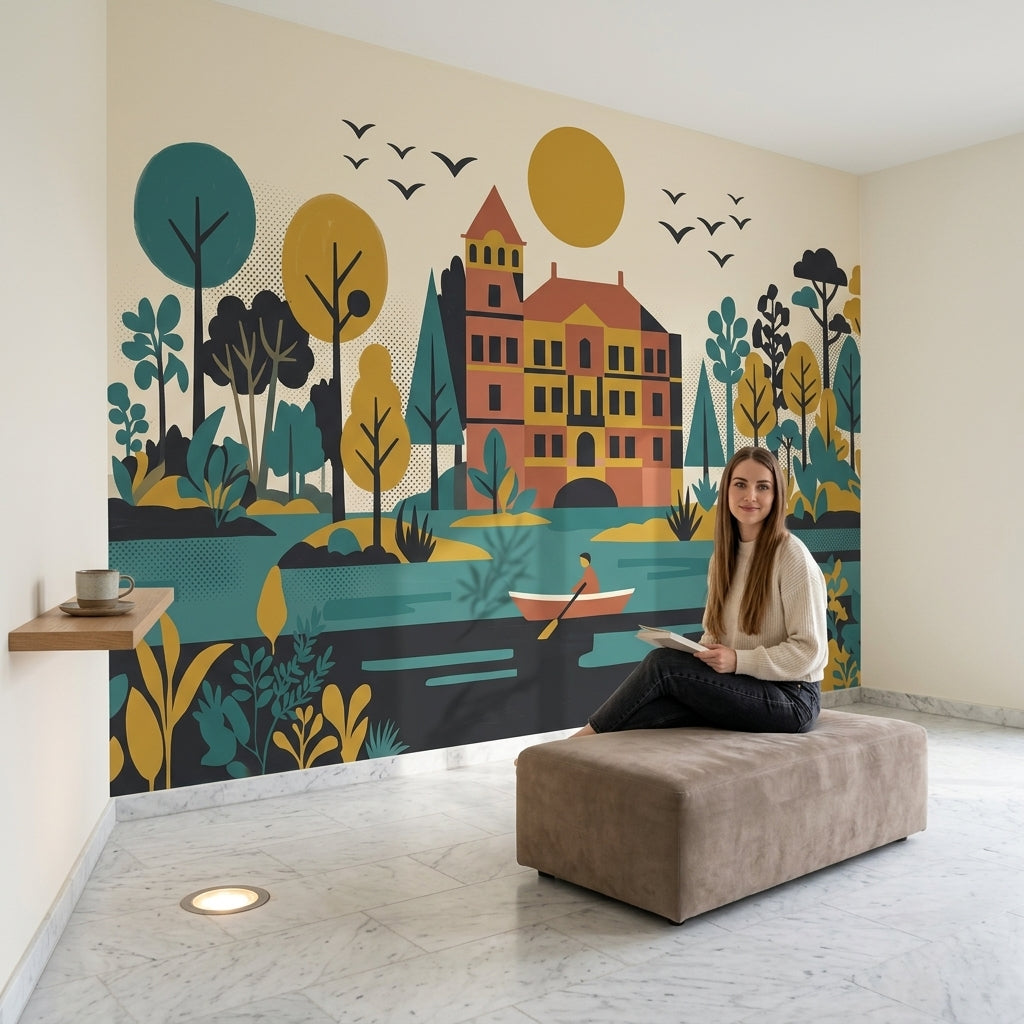 Mid Century Modern Wallpaper Retro Vintage Wall Mural