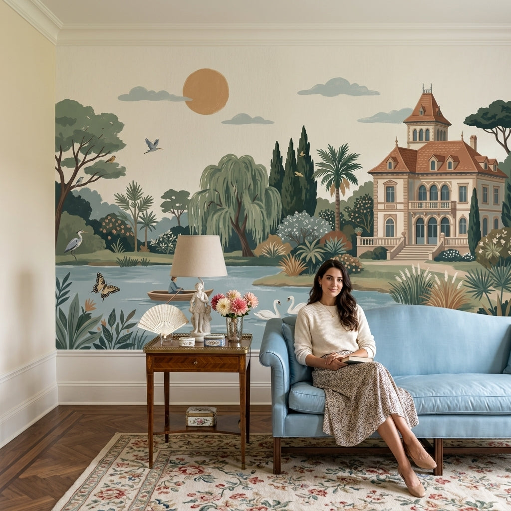 Lake Wallpaper Villa Removable Landscape Wall Decor