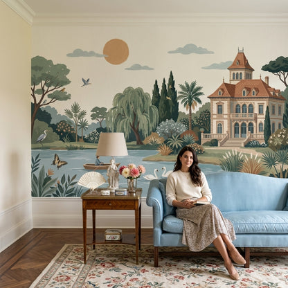 Lake Wallpaper Villa Removable Landscape Wall Decor