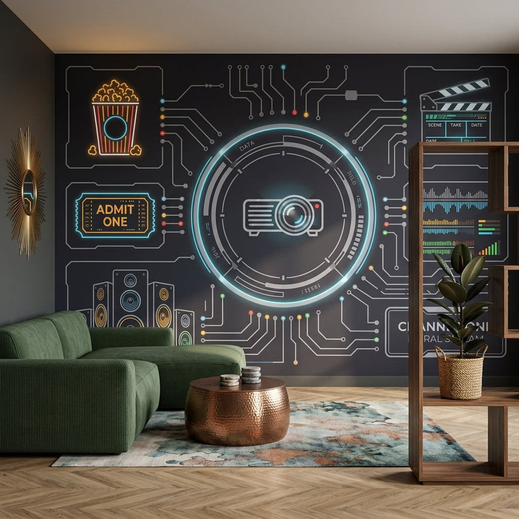 HUD Interface Wallpaper Circuit Board Futuristic Wall Mural