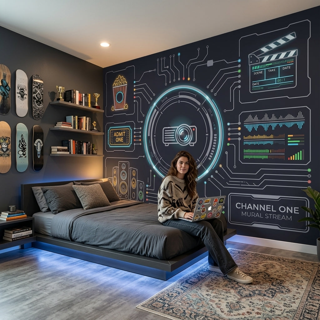 HUD Interface Wallpaper Circuit Board Futuristic Wall Mural