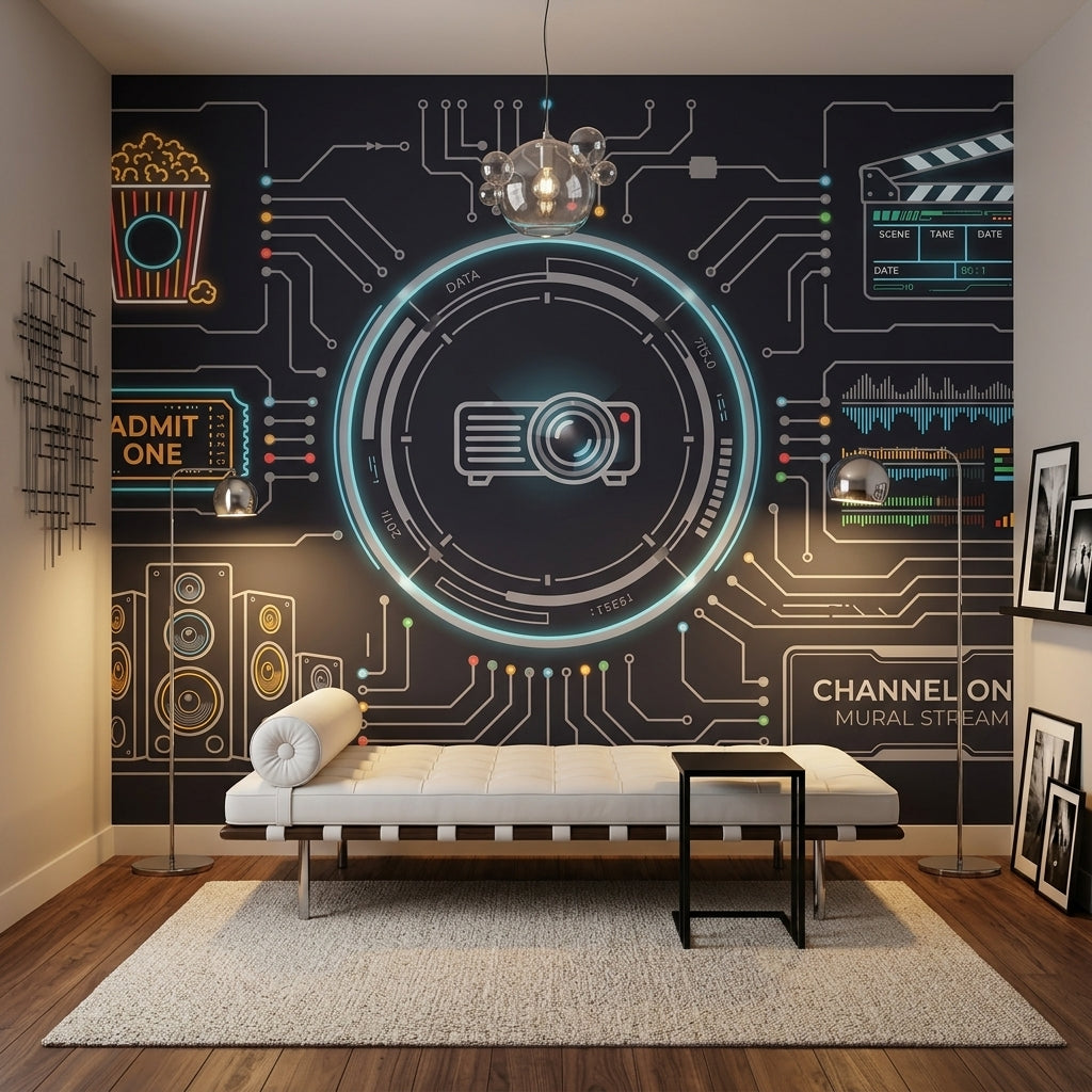 HUD Interface Wallpaper Circuit Board Futuristic Wall Mural