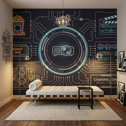 HUD Interface Wallpaper Circuit Board Futuristic Wall Mural