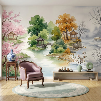 Pink Cherry Wallpaper Cherry Blossom Wall Mural