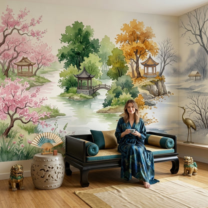 Pink Cherry Wallpaper Cherry Blossom Wall Mural