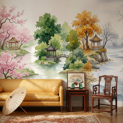 Pink Cherry Wallpaper Cherry Blossom Wall Mural