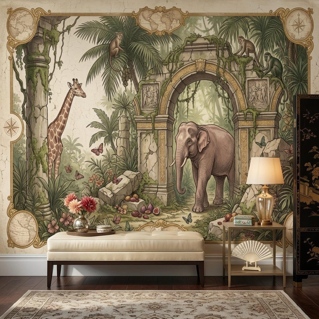 World Map Wallpaper Atlas Removable Cartography Wall Decor