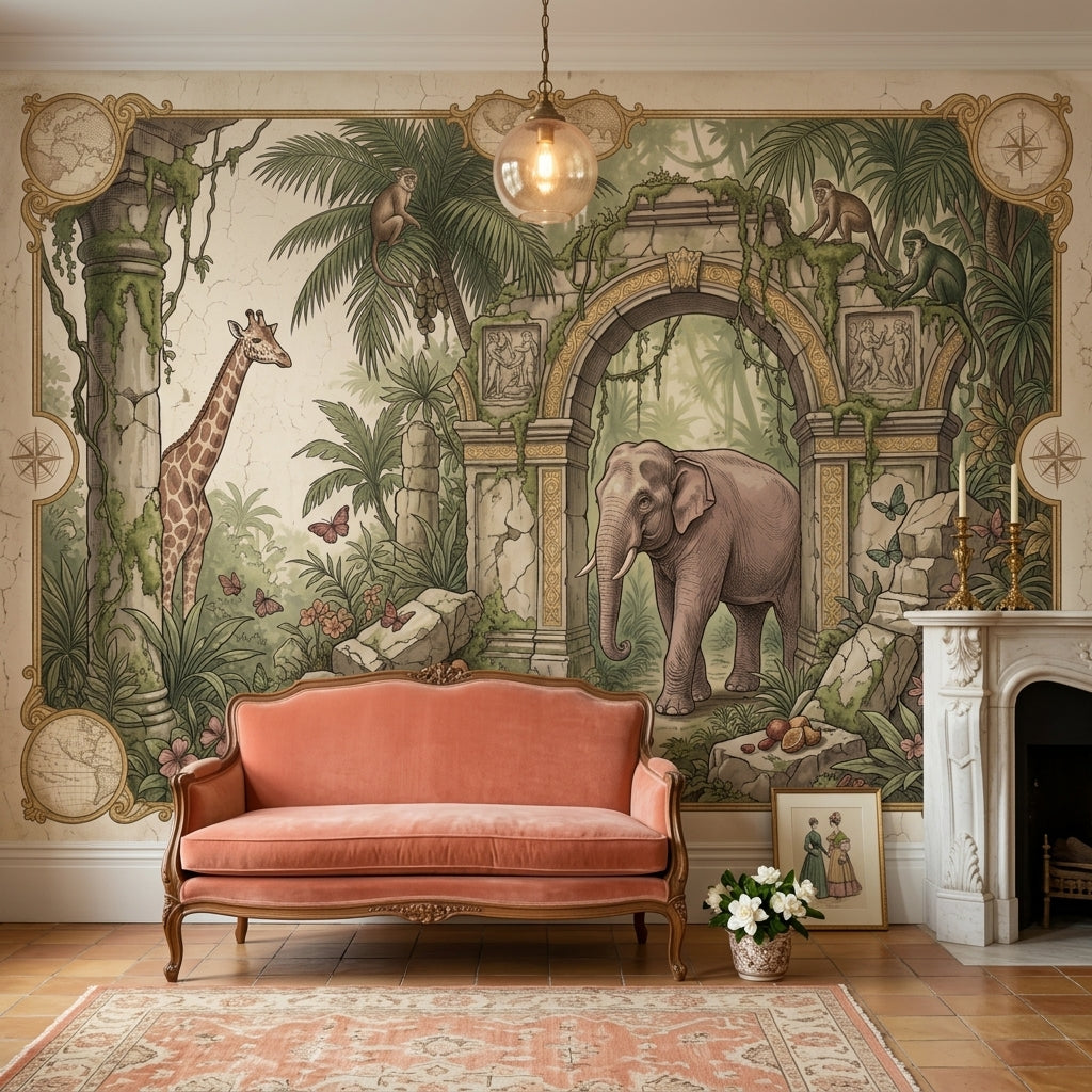 World Map Wallpaper Atlas Removable Cartography Wall Decor