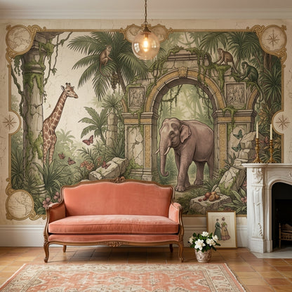 World Map Wallpaper Atlas Removable Cartography Wall Decor
