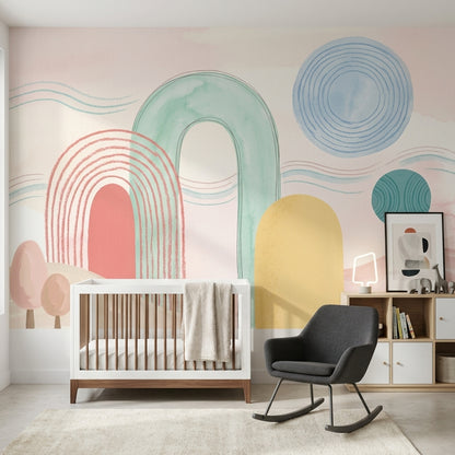 Watercolor Texture Wallpaper Pastel Removable Wall Decor