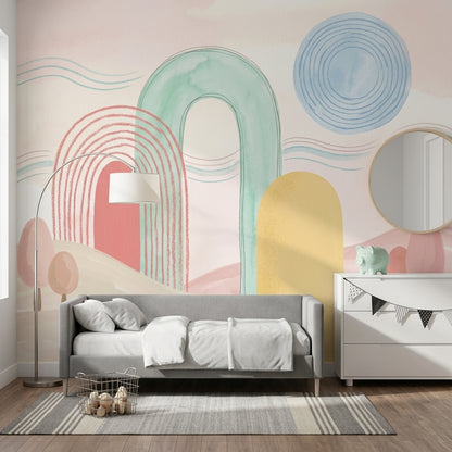 Watercolor Texture Wallpaper Pastel Removable Wall Decor