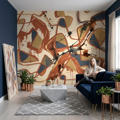 Mid Century Modern Wallpaper Bright Background Modern Wall Mural
