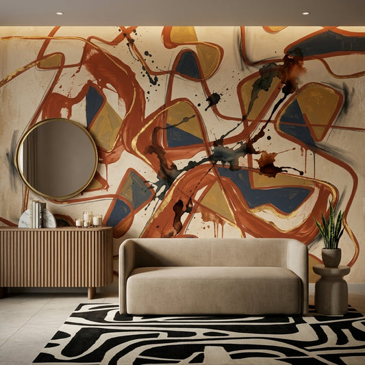Mid Century Modern Wallpaper Bright Background Modern Wall Mural