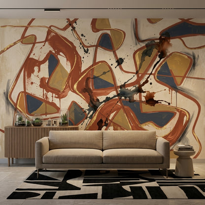 Mid Century Modern Wallpaper Bright Background Modern Wall Mural