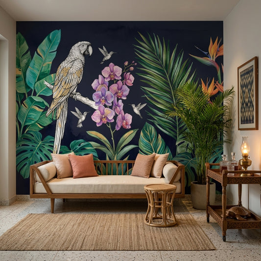 Tropical Wallpaper Botanical Removable Jungle Leaves Wall Decor