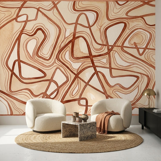 Watercolor Texture Wallpaper Painted Wash Organic Lines Removable Wall Decor