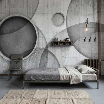 Concrete Texture Wallpaper Cement Finish Removable Industrial Wall Decor