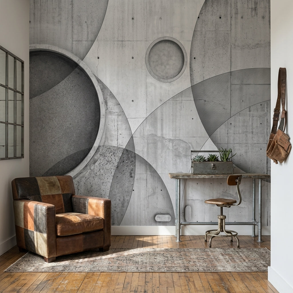 Concrete Texture Wallpaper Cement Finish Removable Industrial Wall Decor