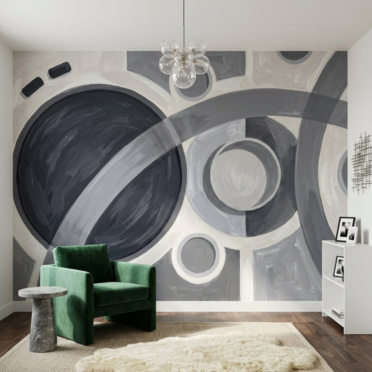 Mid Century Modern Wallpaper Geometric Removable Abstract Wall Decor
