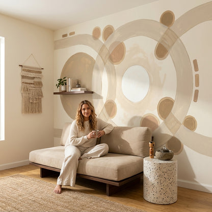 Watercolor Texture Wallpaper Neutral Tones Abstract Removable Wall Decor