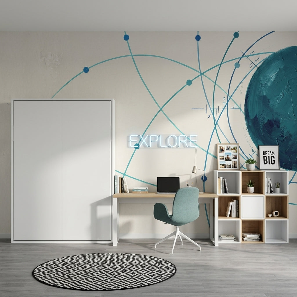 Mid Century Modern Wallpaper Atomic Diagram Orbit Wall Mural