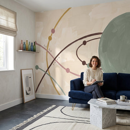 Mid Century Modern Wallpaper Retro Removable Modern Wall Decor