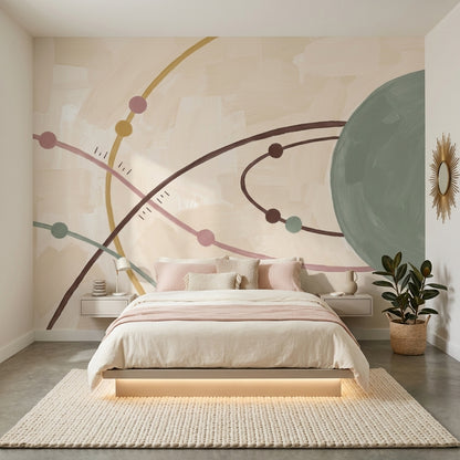 Mid Century Modern Wallpaper Retro Removable Modern Wall Decor