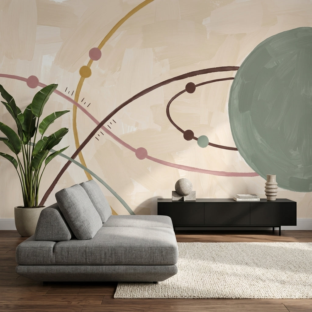 Mid Century Modern Wallpaper Retro Removable Modern Wall Decor