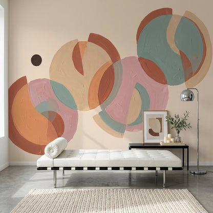 Mid Century Modern Wallpaper Abstract Removable Geometric Wall Decor