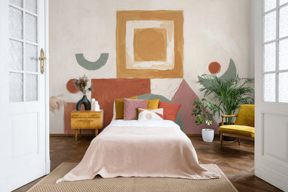 Abstract Wallpaper Geometric Earth Tones Removable Wall Decor