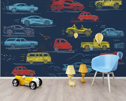 Mid Century Modern Wallpaper Retro Removable Kids Wall Decor