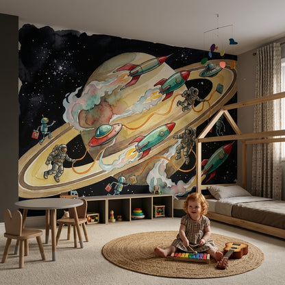 Mid Century Modern Wallpaper Space Kids Wall Mural