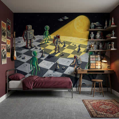 Mid Century Modern Wallpaper Retro Space Wall Mural
